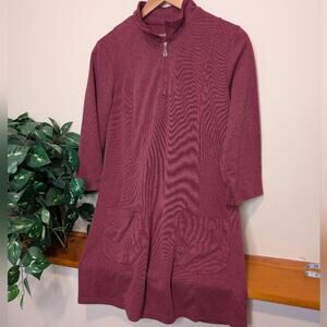 NorthStyle Maroon Knit Tunic Dress – Size M